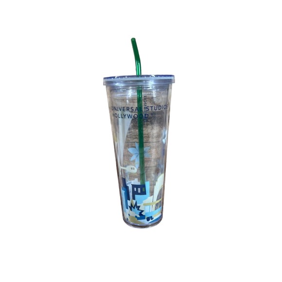 Universal Studios Hollywood Starbucks Acrylic Tumbler Set Clear W/Straw - Picture 1 of 6